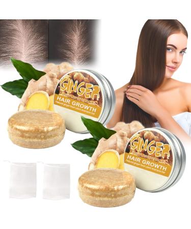 Solid Ginger Shampoo 2pcs Ginger Shampoo Hair Growth Solid Ginger Shampoo Soap Ginger Shampoo Repair Damaged Hair And Promote Hair Growth