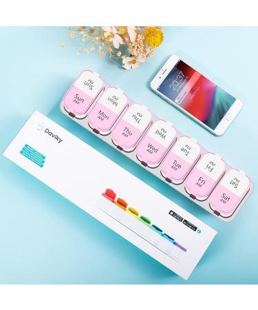 Extra Large Smart XL Pill Organizer - 7 Day AM PM Pill Box - Pink - Buy Online on GoSupps.com