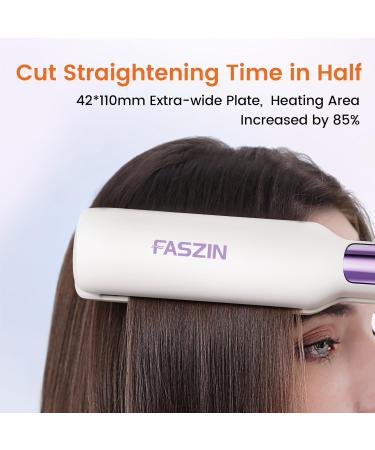Professional Titanium Hair Smooth Iron 42mm Plates Negative Ion 30s Fast Heating 11 Adjustable Temperatures (130-230 ) - White - Buy Online on GoSupps.com