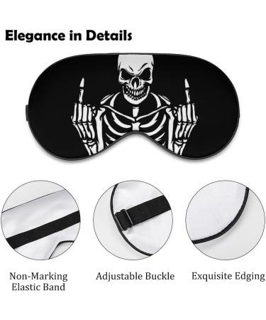 Funny Skeleton Middle Finger Sleeping Mask - Black Skull Soft Eye Mask with Adjustable Strap for Comfortable Night Sleep - Buy Online on GoSupps.com