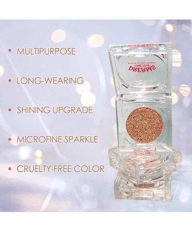 Erinde Shimmer Glitter Eyeshadow Palette - Korean Eye Makeup - Metallic Pigmented Color - Sparkle Silver Champagne Gold - Ultra-Blendable - 03 - Buy Online on GoSupps.com