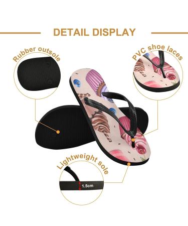 Mnsruu Cupcake Strawberry Fruit Cake Flip Flops | Cozy Home Hotel Spa & Travel | XS for Men & Women - Buy Online on GoSupps.com