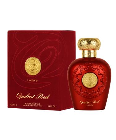 Lattafa Perfumes Opulent Red for Unisex Eau de Parfum Spray, 3.4 Ounce (137662) Floral