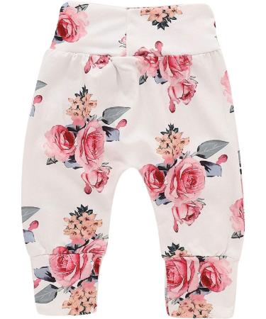 Puseky Newborn Baby Girl Floral Hoodie Sweatshirt and Pants Set - 3-6 Months - White+Floral - Buy Online on GoSupps.com