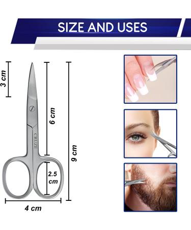 CRUZE Nail Scissors - Extra Fine Curved Cuticle Scissors for Manicure, Eyelashes, Eyebrow, Toenail - Small Beauty Scissors for Women and Men - Buy Online on GoSupps.com