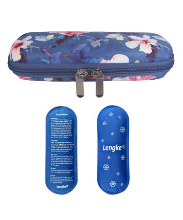 EVA Insulin bags for diabetes medication diabetic travel bag with 2 nylon cooling packs for the insulin pencil insulin syringe insulin and other diabetic accessories (Begonian flowers)