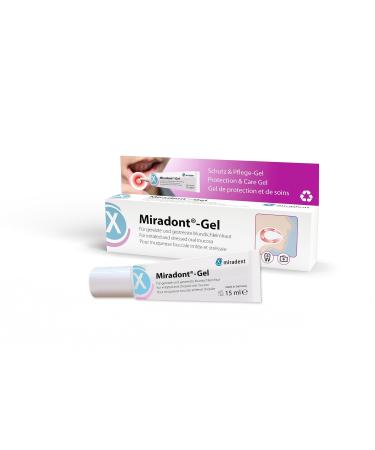 Miradent Miradont gel 15 ml |Oral protection and care rule |Supply against aphten inflammation irritation wounds pressure point mouth lesions irritated oral mucosa |without preservative substances