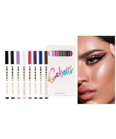 SOMGKINE Eyeliner 8 colors colored eyeliner matte liquid eyeliner colorful neon eyeliner colored eyeliner water resistant long lasting highly pigmented