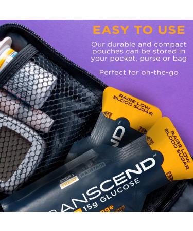 Transcend Glucose Gel Packs - Orange - 15 Pack (1.1oz Each) - FSA/HSA Eligible - Made in USA - Blood Sugar Support for Diabetics - Buy Online on GoSupps.com