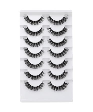 JIMIRE Fluffy Curly Faux Mink False Eyelashes - Cat Eye Russian Look - 7 Pairs Pack - Buy Online on GoSupps.com