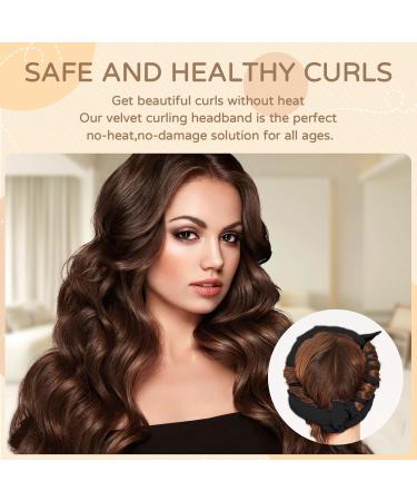 NCKIHRKK 9 x Velor Hair Rollers Heatless Curling Soft Sleep Curling for Long and Medium Hair Heatless Hair Curlers Black - Buy Online on GoSupps.com