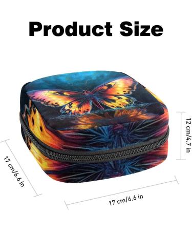 Colorful Butterfly Napkin Storage Bag - Portable Menstrual Cup Zipper Bag for Teens & Women - Buy Online on GoSupps.com