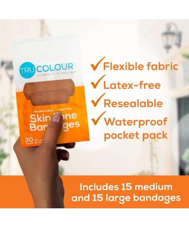 Tru-Colour Skin Tone Bandages Brown-Dark Brown 30-Count Orange Bag - Buy Online on GoSupps.com