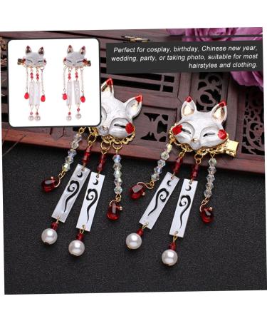 FAVOMOTO 1 Pair Fox Tassel Clip Animal Hair Clip Retro Tassel Hairpin Barrettes for Girls Pearl Clips for Hair Girls Tassel Hairpin Headpiece for Women Costume Alloy Clip Miss - Buy Online on GoSupps.com