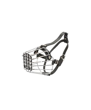 Dingo Mettal muzzle with plastic grille No. 4 wire muzzle for dog training handicrafts Easy comfort adjustable leather straps spaniel large 14006