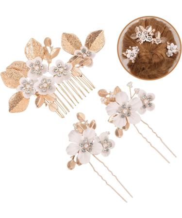 Mikinona 1 Set Leaves and Flowers Hair Comb Wedding Hairpin Hair Accessories for Women Flower Headpieces for Women Girl Headpieces for Wedding Bride Headpiece Flower Hair Combs - Buy Online on GoSupps.com