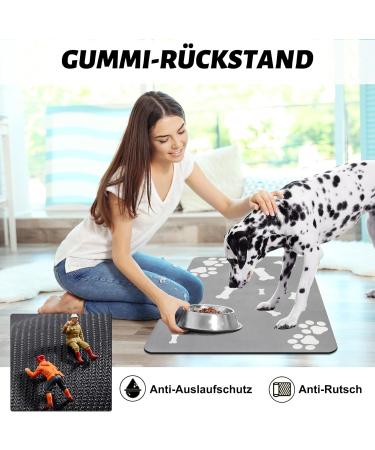 Buy Non-Slip Dog Bowl Underlay - Super Absorbent Quick-Drying Fodder Mats for Pets | 60x40cm Light Gray Cat & Dog Feeding Pad - Buy Online on GoSupps.com