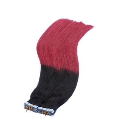 Tape In Hair Extensions - 1B/Burgundy Ombre - 50cm 30 Bricks 100% Remy Real Hair | Tresse by Novon Hair Extensions - Buy Online on GoSupps.com
