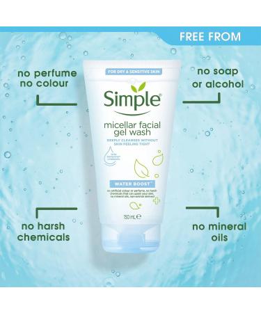  Simple Simple Micelar Facial Gel 150 ml Water Boost - Buy Online on GoSupps.com