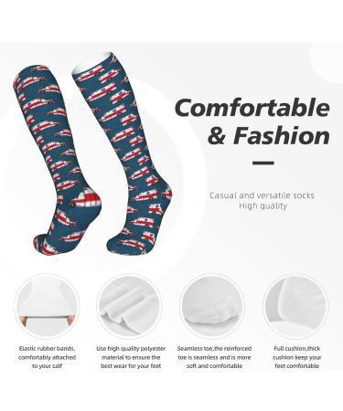 Ambulance EMS Compression Socks for Men & Women | 15-20 mmHg Circulation Support for Running & Cycling - Dark Blue Star of Life Design - Buy Online on GoSupps.com