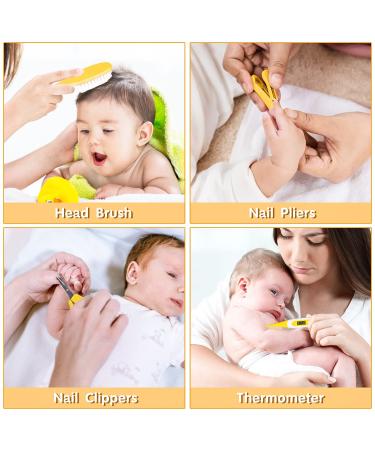 Belonlink 13-Piece Baby Care Set | Complete Baby Healthcare Kit with Thermometer Nasal Sucker Nail & Hair Care Tools - Perfect for Everyday Baby Care (Yellow) - Buy Online on GoSupps.com