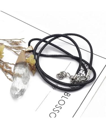 1pcs Irregular Natural Clear Quartz Stone Pendant Necklaces Rope Chains Crystals Raw Stone Necklace for Women Jewelry 15X42mm Full of Texture (Color : G) - Buy Online on GoSupps.com