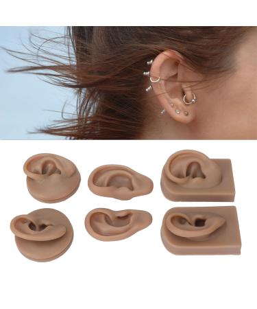 Soft Silicone Ear Model for Acupuncture & Training | 3 Pairs - Dark Skin Tone | Realistic Human Ear Display Props - Buy Online on GoSupps.com