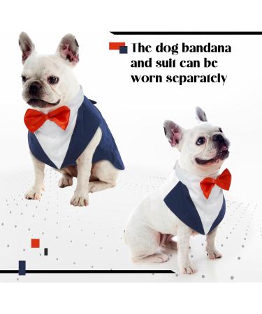 Shop Dog Smoking Suit & Bandana Set - Formal Pet Clothing for Weddings Birthdays & Holidays - Adjustable Tie Shirt (Blue Size S) - Buy Online on GoSupps.com