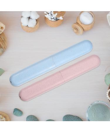 VOCOSTE 2pcs Travel Toothbrush Holders - Durable PP Cases in Blue & Pink | Ideal for Business Travel - Buy Online on GoSupps.com