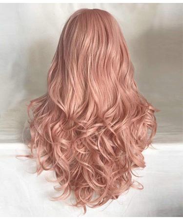Buy Women's Long Pink Brazilian Wavy Curly Wig - 80s 70s 60s Cosplay Synthetic Hair - International Shipping Available - Buy Online on GoSupps.com