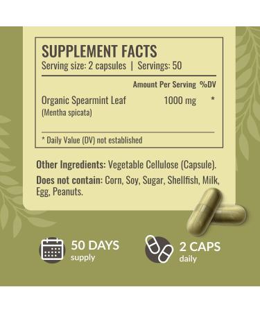 HERBAMAMA Spearmint and Lemon Balm Kit - Bundle of Speamint Leaf Capsules & Lemon Balm Tincture 4 fl oz - Vegan Non-GMO Sugar & Alcohol-Free - 2 Pack - Buy Online on GoSupps.com