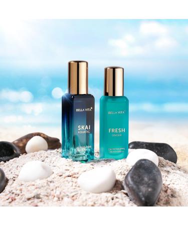 Bella Vita Luxury Skai Aquatic EDC & Fresh EDT Unisex Perfume Combo with Bergamot Ylang Ylang Pink Pepper|Long Lasting Fragrance Scent|Pack of 2 20Ml Each - Buy Online on GoSupps.com