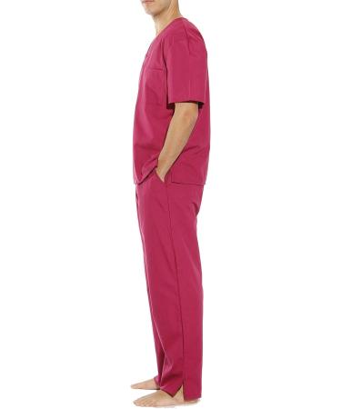 Tropi Mens Unisex Scrub Sets Medical Scrubs (V-Neck) Small Burgundy - Buy Online on GoSupps.com