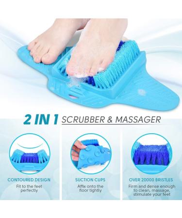 Foot Scrubber for Shower with Pumice Stone Foot Brush Foot Cleaner Foot Exfoliator with Floor Suction Cup Foot Spa Massager without Bending in Shower Dead Skin & Callus Remover - Foot Care - Buy Online on GoSupps.com