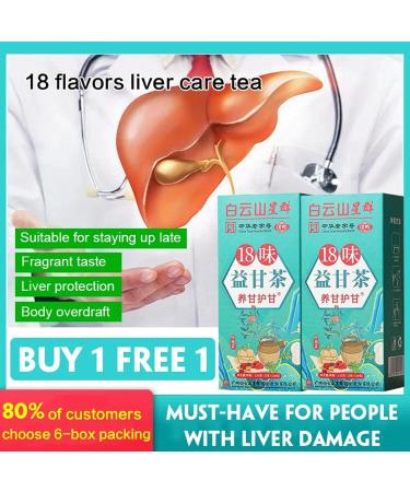 18 Flavors Liver Care Tea | Liver Protection Tea | Nourish The Liver and Protect The Liver | Chinese Daily Nourishing Liver Tea | Natural and Portable Health Preserving Tea for All People - Buy Online on GoSupps.com