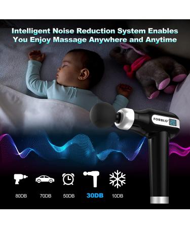 FORBLO Deep Tissue Massage Gun for Athletes - Rechargeable Muscle Massager with 20 Speeds and 8 Heads for Soreness - Black - Buy Online on GoSupps.com