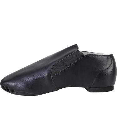 Dynadans PU Leather Jazz Dance Shoes for Kids - Slip On with Side Elastics, Black - Size 10 Little Kid - Buy Online on GoSupps.com