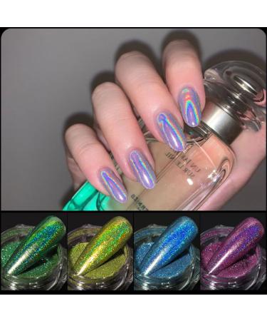 Gzmayuen Holographic Chrome Nail Powder Set - 12 Colors Laser Glitter for Stunning Nail Art | International Shipping Available - Buy Online on GoSupps.com