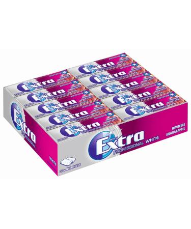 Wrigley's Extra Professional White chewing gum |Raspberry pomegranate |Sugar -free |30 packs (30 x 10 dragees) White raspberry pomegranate