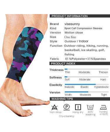 Visesunny Camouflage Compression Sleeves - Shin Splint & Calf Pain Relief for Men and Women Runners - Buy Online on GoSupps.com