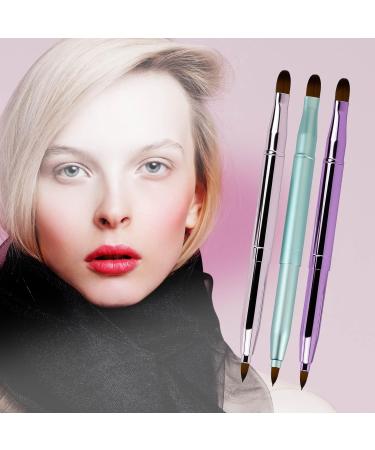 Retractable Dual End Lip Brush with Cap - Portable Lipstick & Concealer Brush for Makeup Contours - Perfect Christmas Gift (Purple) - Buy Online on GoSupps.com