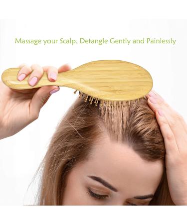 GAINWELL Bamboo Paddle Hair Brush - Detangling Hairbrush with Bamboo Bristles for Scalp Massage - Buy Online on GoSupps.com