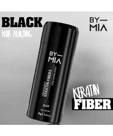 BY MIA Hair Building Keratin Fibres Black 21g | Hair Fibres for Thinning Hair | Hair Thickener Powder Fiber | Hair loss Concealer for Women & Men - Buy Online on GoSupps.com