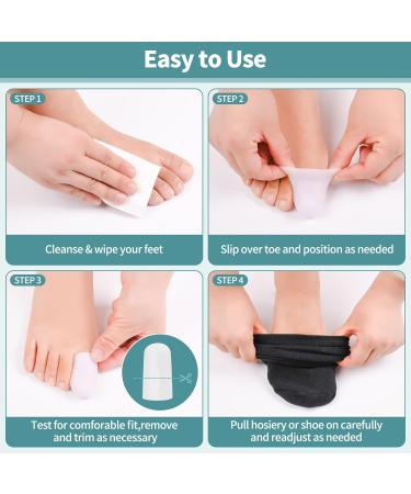 Big Toe Caps Protectors - 10 Pcs Gel Sleeves for Blisters Calluses and Corns - Comfortable Toe Rubbing Treatment for Men & Women - White - Buy Online on GoSupps.com