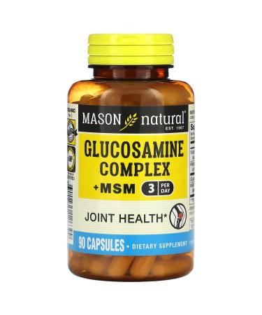 MASON NATURAL Glucosamine Complex Plus MSM with Vitamin C - Supports Joint Health Improved Flexibility and Mobility 90 Capsules