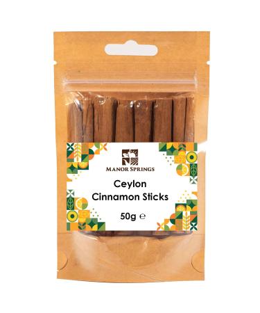 Ceylon Cinnamon Sticks (8cm) 50g by Manor Springs