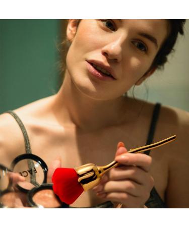 Rose Flower Makeup Brush Set - 2 Pieces for Face & Nail Art - Tessco Extra Large Blush & Powder Brushes - Ideal for Daily Makeup - Buy Online on GoSupps.com