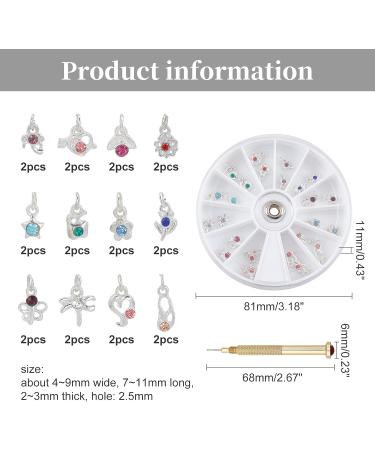 24pcs Dangle Nail Jewelry Rings + Piercing Tool & Manual Drill Set for Nail Art & Decorations | OLYCRAFT - Buy Online on GoSupps.com