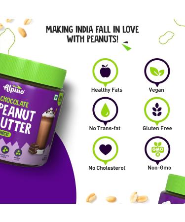 ALPI NO Chocolate Peanut Butter Crunch 400g - Roasted Peanuts Chocolate Paste Brown Sugar & Sea Salt - 24g Protein Gluten Free Vegan Plant Based Peanut Butter Crunchy - Buy Online on GoSupps.com