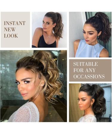 REECHO Curly Claw Clip Ponytail Extension 10 Inch - Natural Wavy Synthetic Hairpiece in Dark Chocolate Brown - Buy Online on GoSupps.com